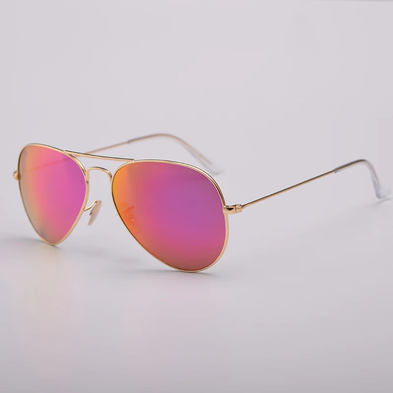 High Quality G15 Glass Lens women men Sunglasses uv400 aviation brand classic mirror male oculos vintage man sun Glasses 3025
