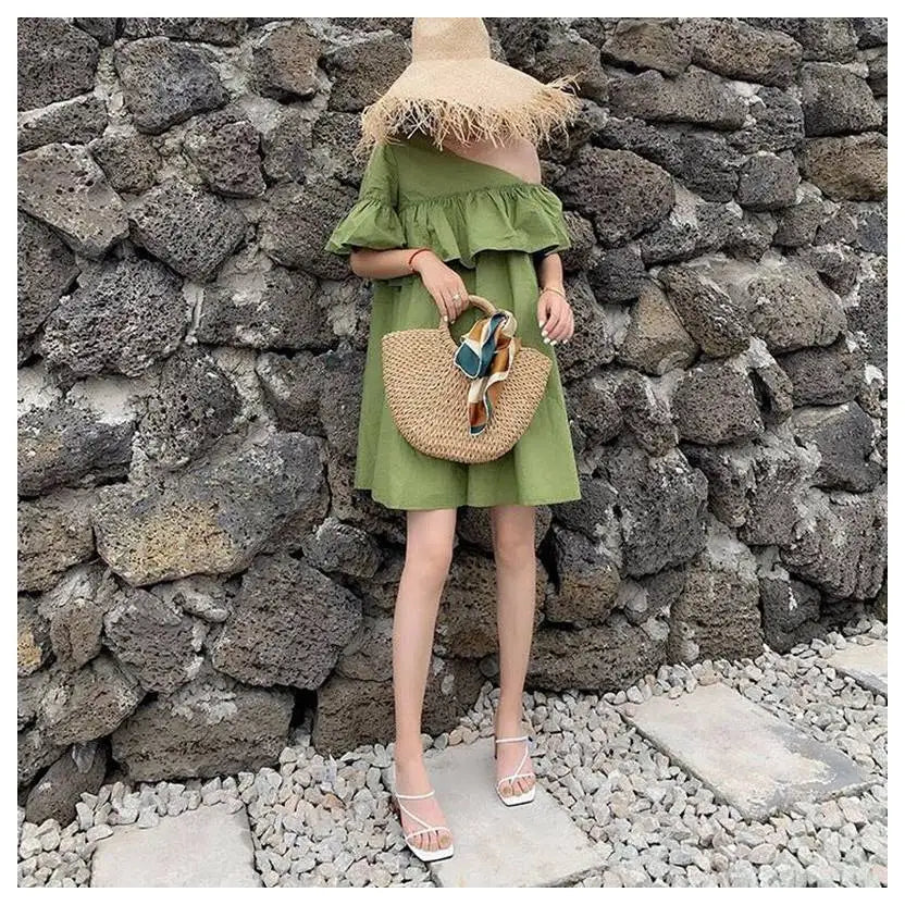 2022 Summer Elegant Women Narrow Band Slides High Heel Slippers Female Peep Toe Wood Block Heel Sandals For Party Shoes Slippers