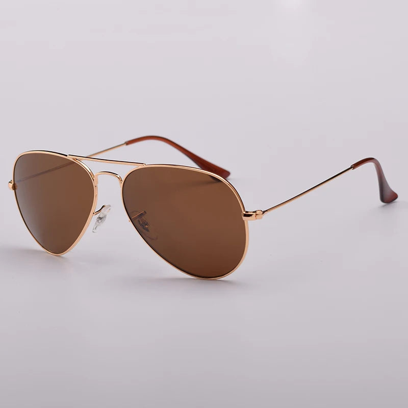 High Quality G15 Glass Lens women men Sunglasses uv400 aviation brand classic mirror male oculos vintage man sun Glasses 3025