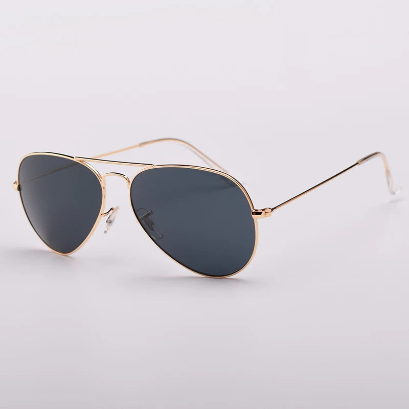 High Quality G15 Glass Lens women men Sunglasses uv400 aviation brand classic mirror male oculos vintage man sun Glasses 3025