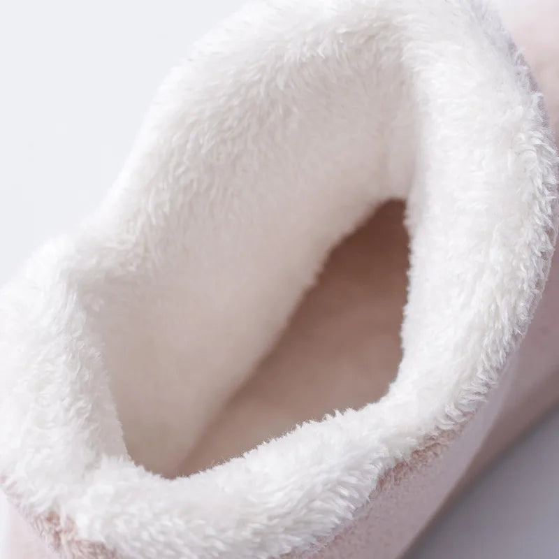 2025 Winter Warm Shoes Woman Men Indoor Slippers Soft Plus Couples Home Floor Snow Boots Anti-slip Female House Footwear