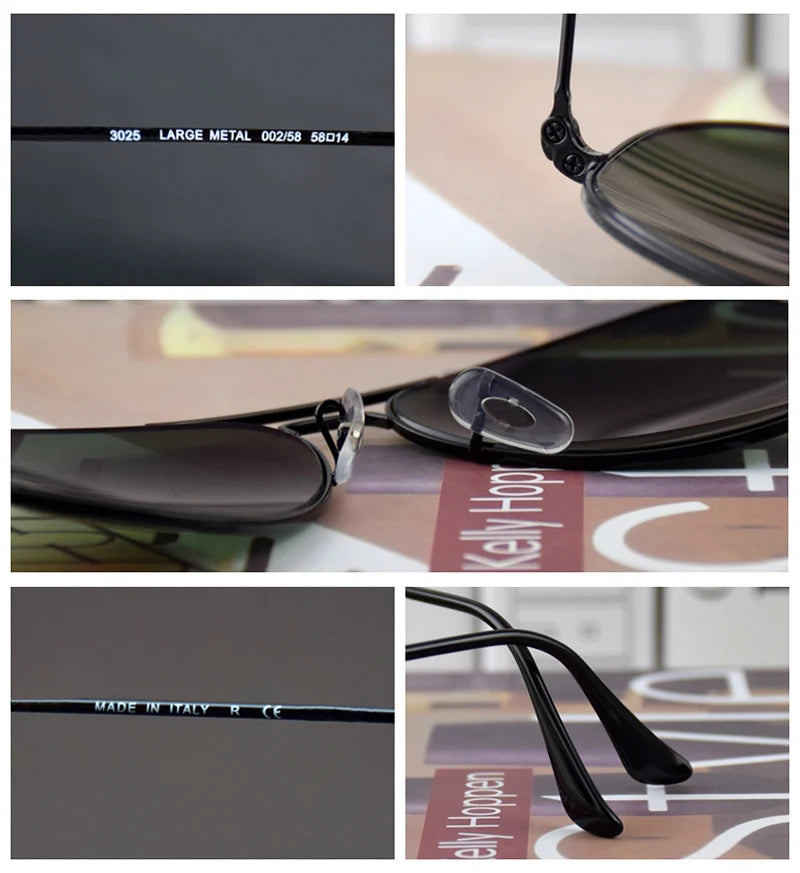 High Quality G15 Glass Lens women men Sunglasses uv400 aviation brand classic mirror male oculos vintage man sun Glasses 3025