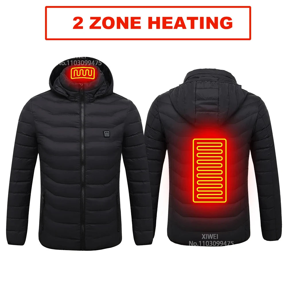 21 Areas Heated Jacket Men Warm Vest USB Self Heating Jacket Women Heated Coat Ski Camping Hiking Winter Cotton Clothes Washed