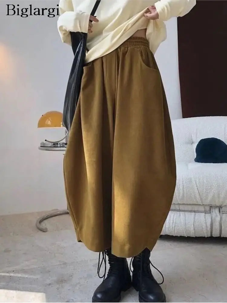 Autumn Harem Long Pant Women Loose Wide Leg Fashion Pleated Ladies Trousers High Waist Casual Woman Pants 2023 Pantalon Mujer