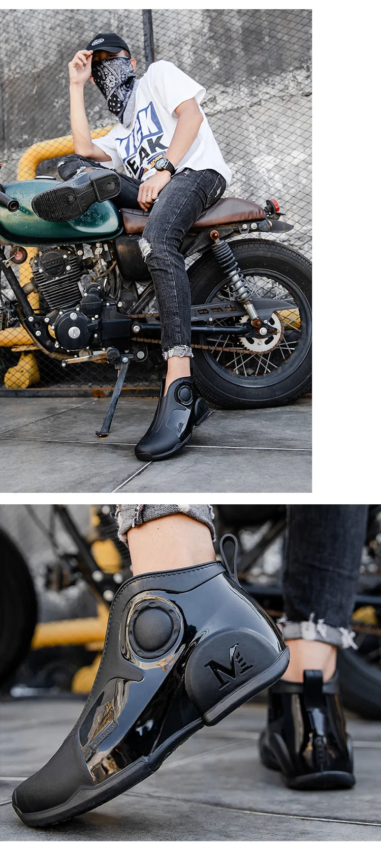 Brand Men Rain Boots New Outdoor Non-slip Light Hiking Shoes for Men Fishing Rain Boots Durable Waterproof Rubber Fishing Shoes