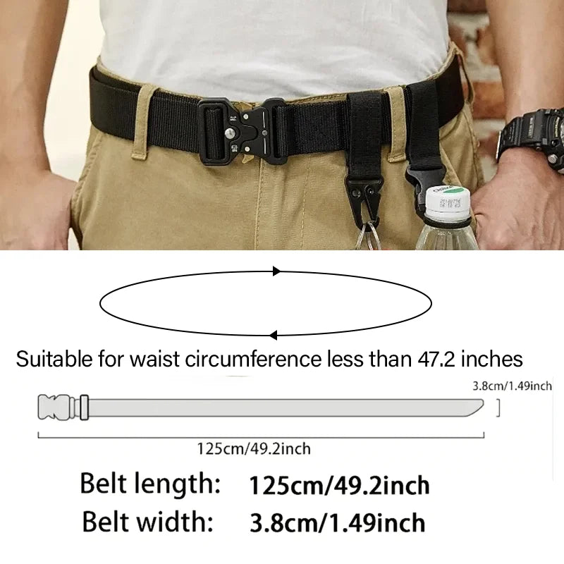 Men's Belt Outdoor Hunting Tactical Multi Function Belt Multi-Function Buckle High Quality Nylon Belt Nylon Male Strap