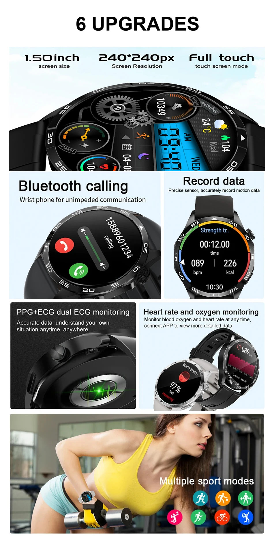 2025 New For Huawei Smart Watch Men Watch 4 Pro+ 1.50 Inch HD Screen Bluetooth Call Health Monitoring Smartwatch New Watch 4
