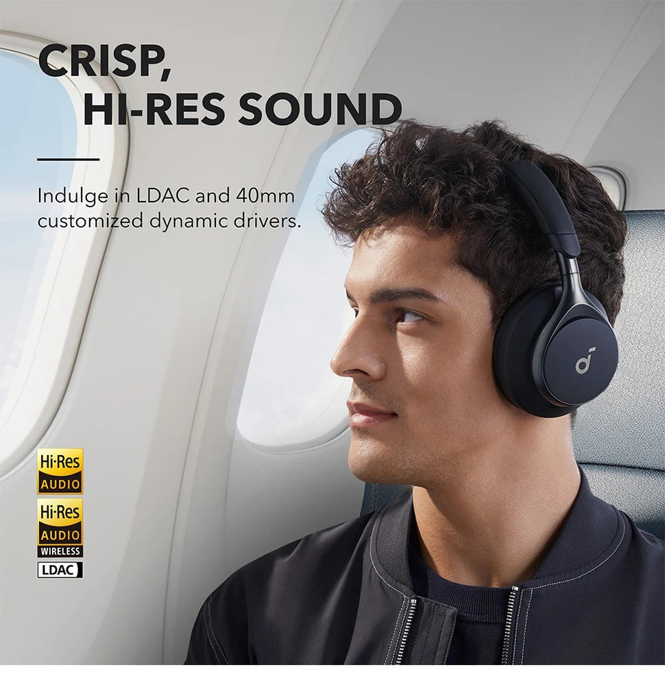 Soundcore by Anker Space One Active Noise Cancelling Headphones Wireless Bluetooth Headphones Wireless Bluetooth Headset