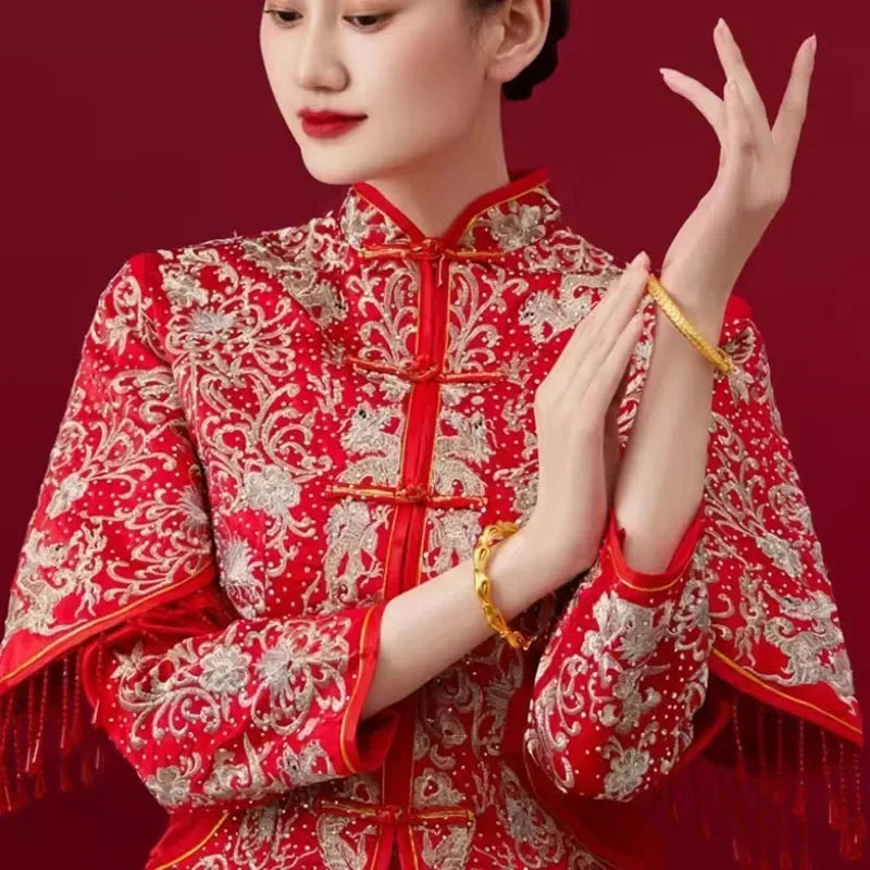 Vintage Faucet Opening Adjustable Bangles Couple Dragon Phoenix Wedding Anniversary Wishing Amulet Father's Day Jewelry Gifts