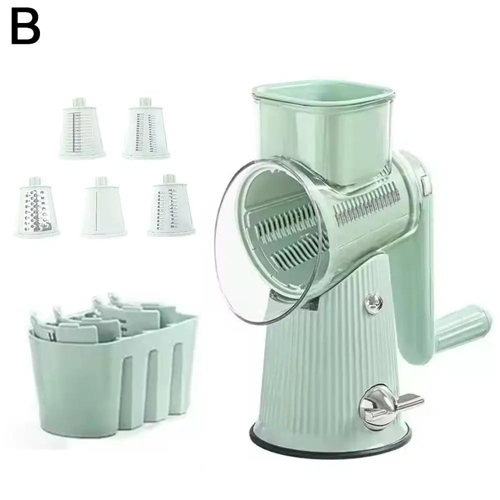 Multifunctional Manual Vegetable Slicer Cheese Grater Rotary Drum Grater Kitchen Tool for Veggie Chopping Food Shredding Y2B0