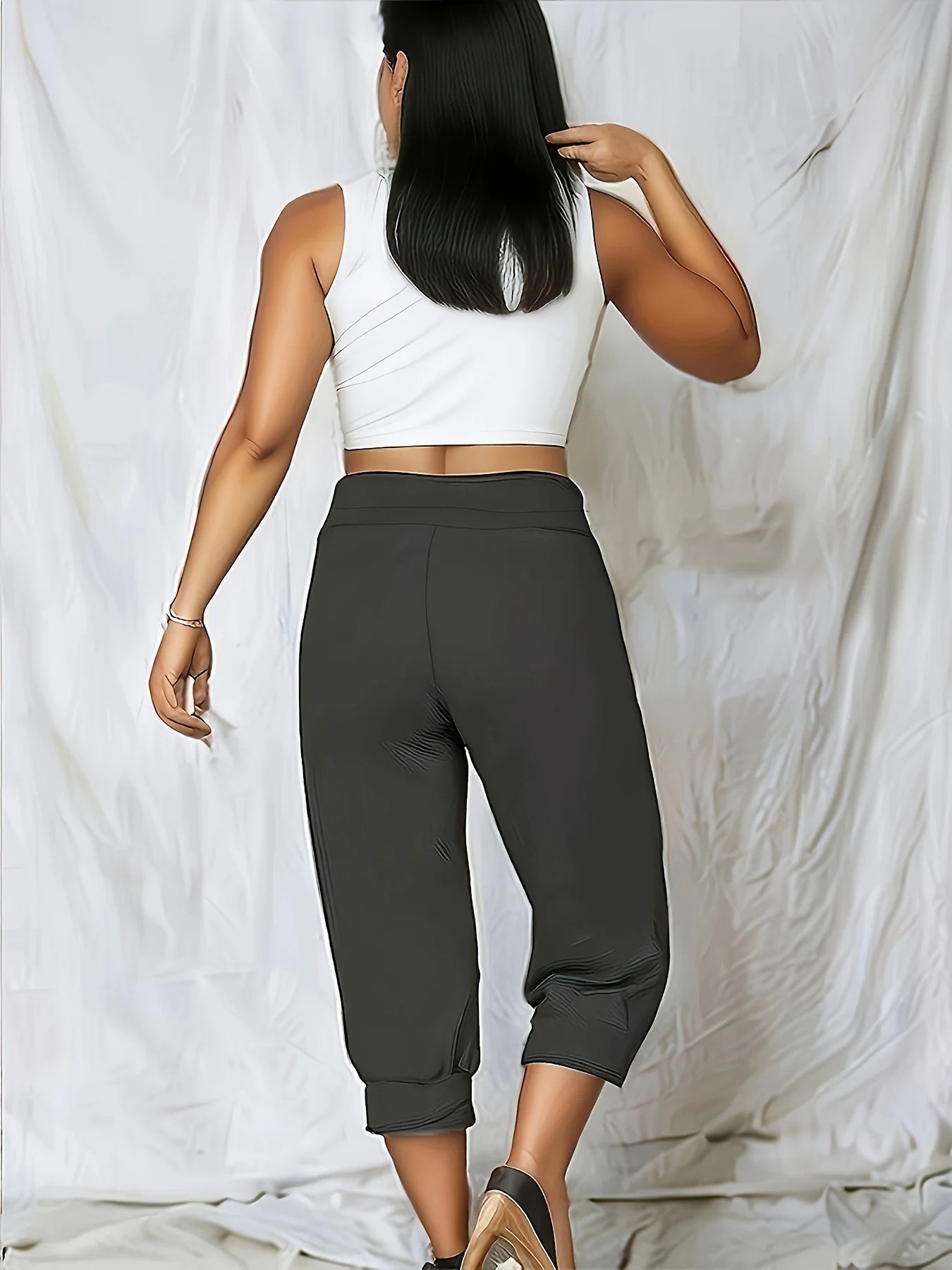 butterfly printed calf-length pants for Womens Black Pantalones Mujer Pantalon Femme Jogger Trousers