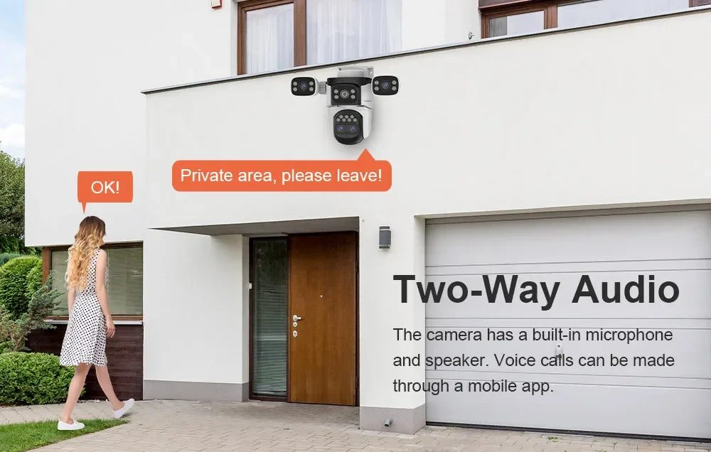 LS VISION 20MP Four Screens WiFi Security Camera Outdoor 10X Optical Zoom Four Lens Human Auto Tracking Waterproof CCTV Cameras