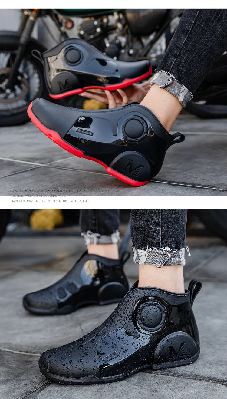 Brand Men Rain Boots New Outdoor Non-slip Light Hiking Shoes for Men Fishing Rain Boots Durable Waterproof Rubber Fishing Shoes