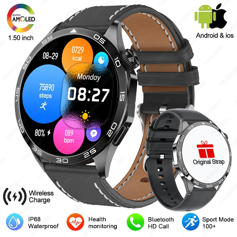 2025 New For Huawei Smart Watch Men Watch 4 Pro+ 1.50 Inch HD Screen Bluetooth Call Health Monitoring Smartwatch New Watch 4