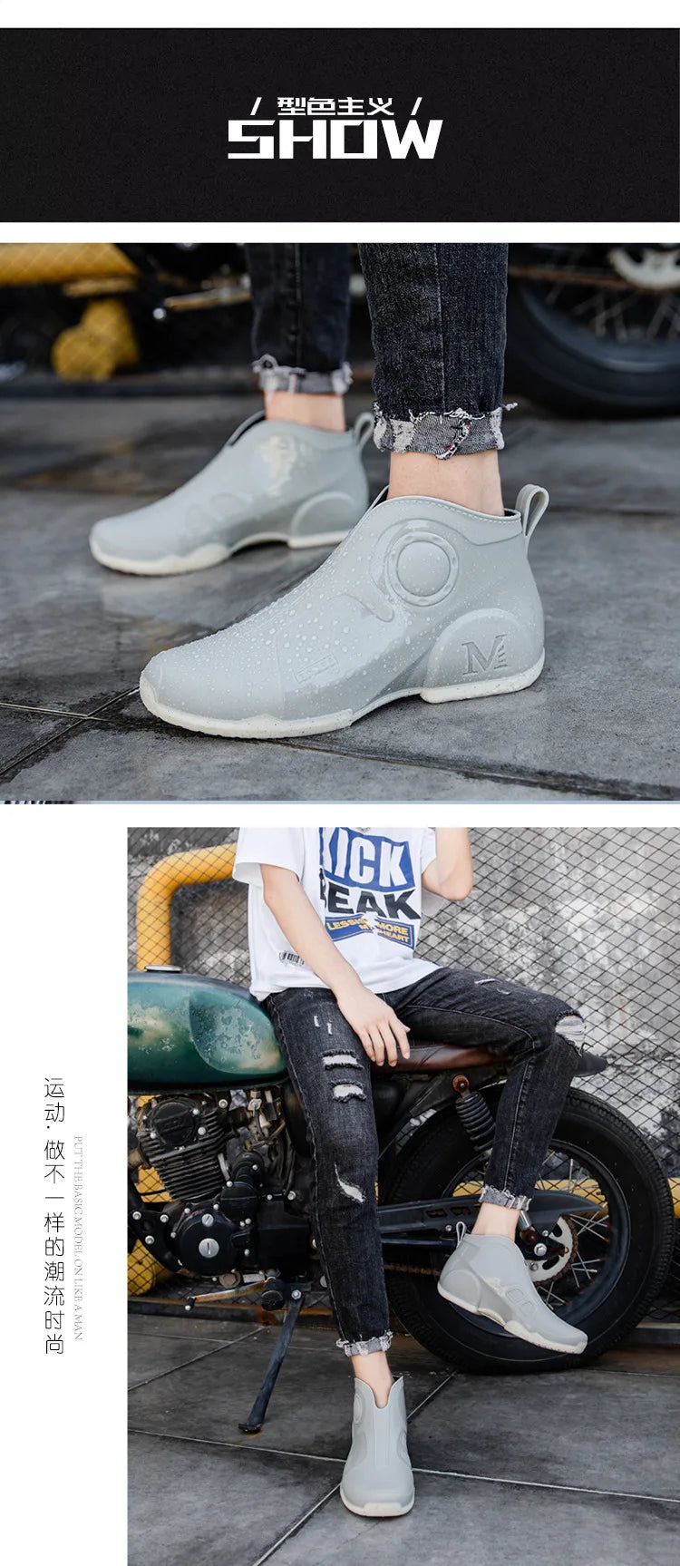 Brand Men Rain Boots New Outdoor Non-slip Light Hiking Shoes for Men Fishing Rain Boots Durable Waterproof Rubber Fishing Shoes