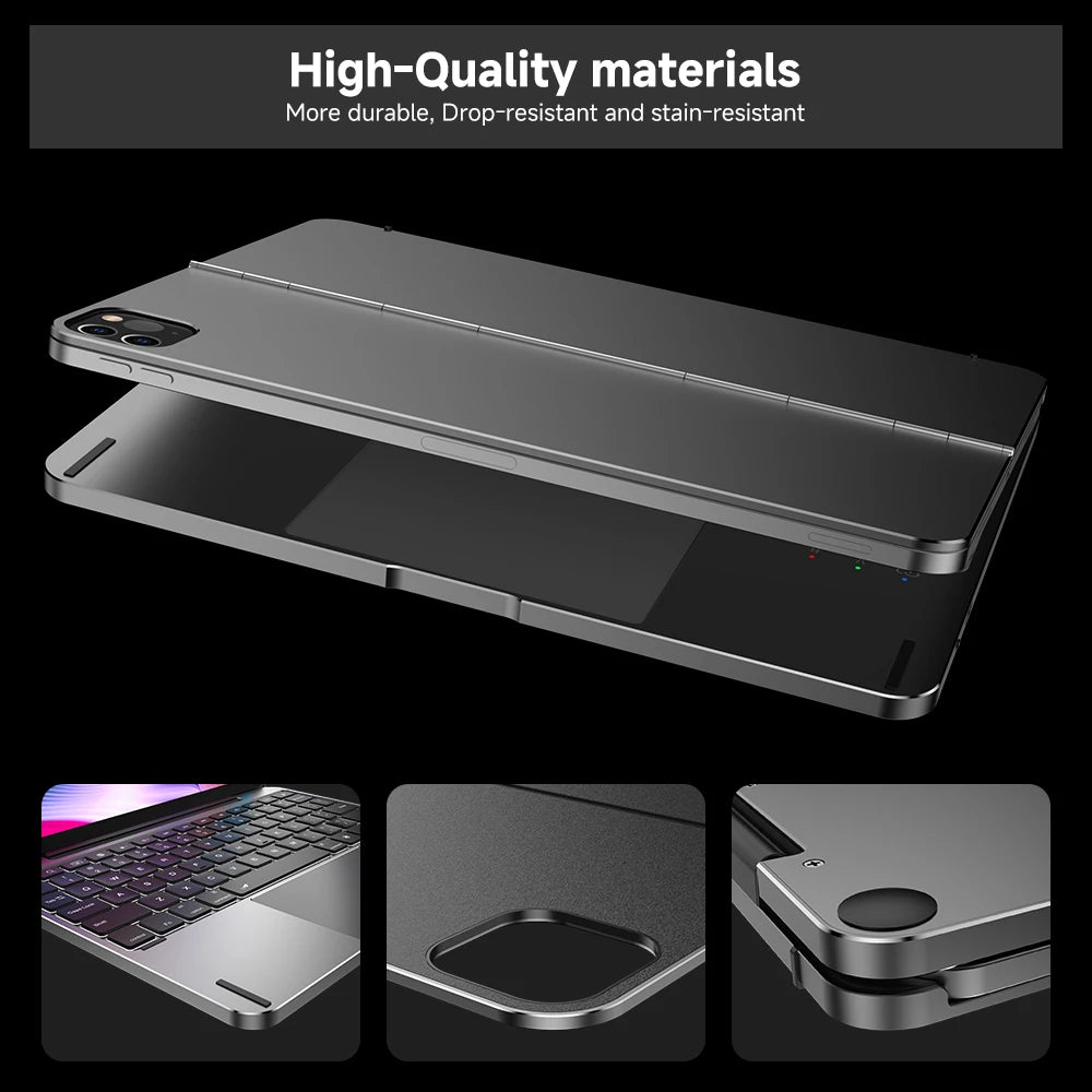 GOOJODOQ Magic Keyboard for  iPad Air 6 11 2024 Air4 Air 5  for iPad Pro 11 Inch 4th/3rd/2nd/1st Gen Full Aluminum Keyboard