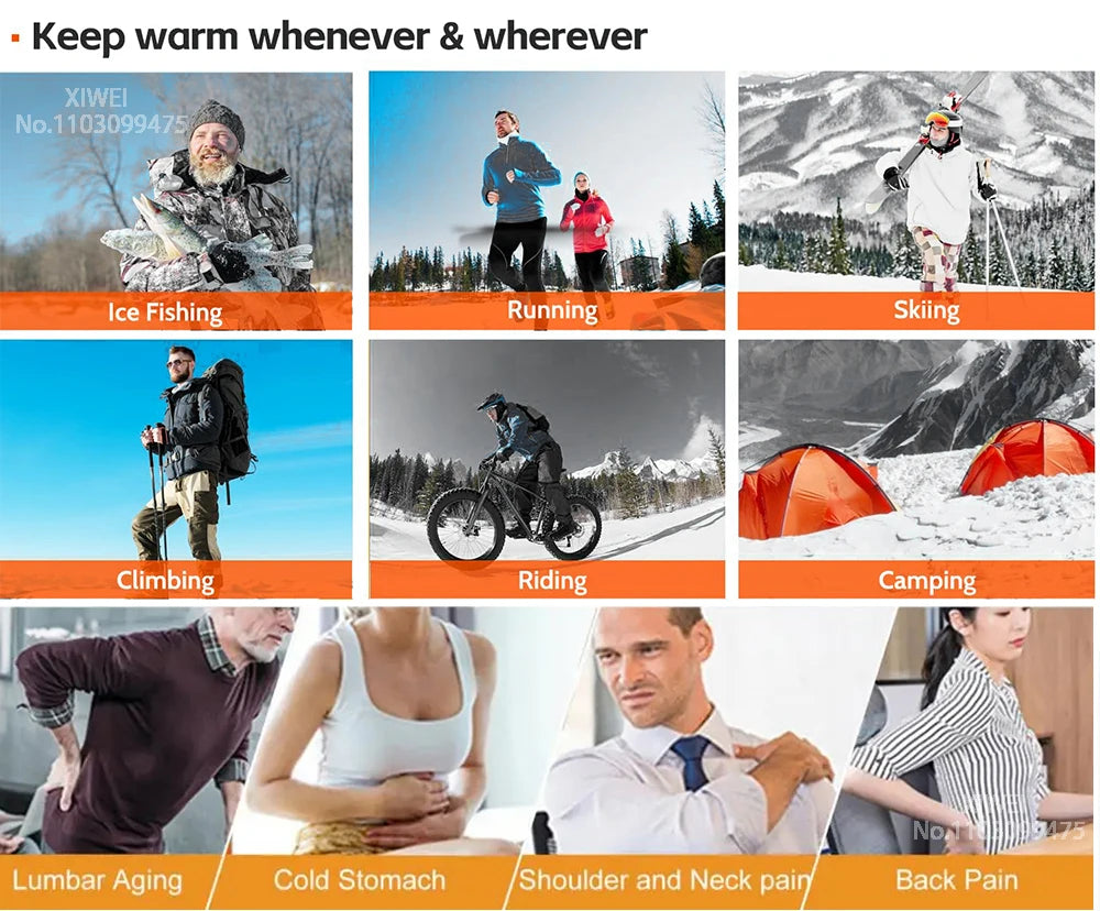 21 Areas Heated Jacket Men Warm Vest USB Self Heating Jacket Women Heated Coat Ski Camping Hiking Winter Cotton Clothes Washed