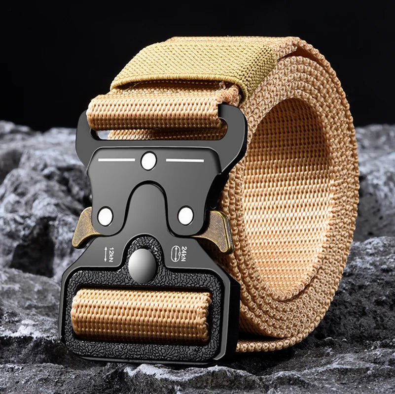 Men's Belt Outdoor Hunting Tactical Multi Function Belt Multi-Function Buckle High Quality Nylon Belt Nylon Male Strap