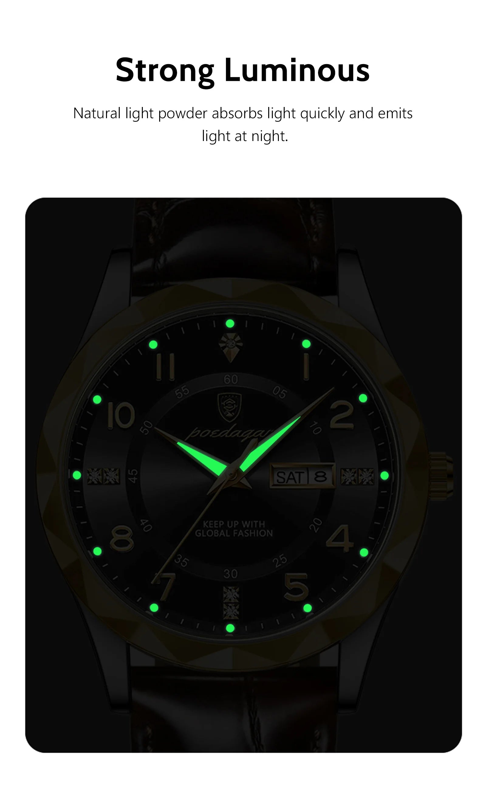 POEDAGAR Luxury High Quality Watches for Men Sport Quartz Leather Man Watch Waterproof Luminous Date Week Men's Watch Male Reloj