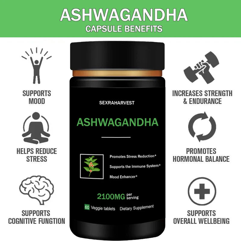 Original Ashwagandha Tablet Pen-is Enlargement Energy Supplement Anti-oxidation,Enhance Immunity,E-rection Capsules for Men