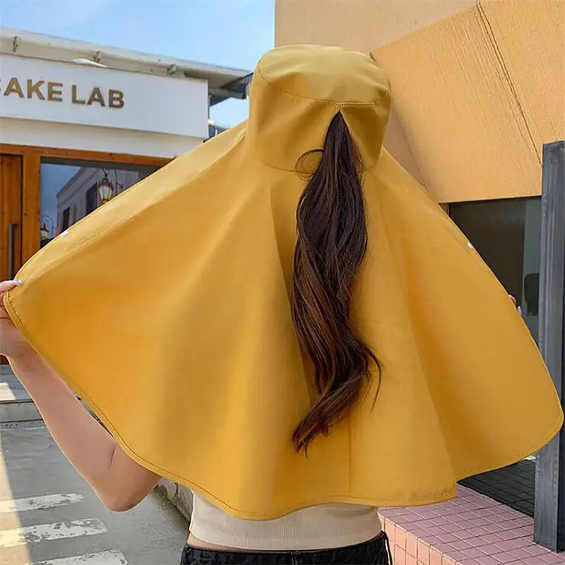 Women Hat Full Face Sun UV Protection Hats Summer Large Brim Shawl Neck Integrated Traveling Outdoors Beach Fisherman Hats