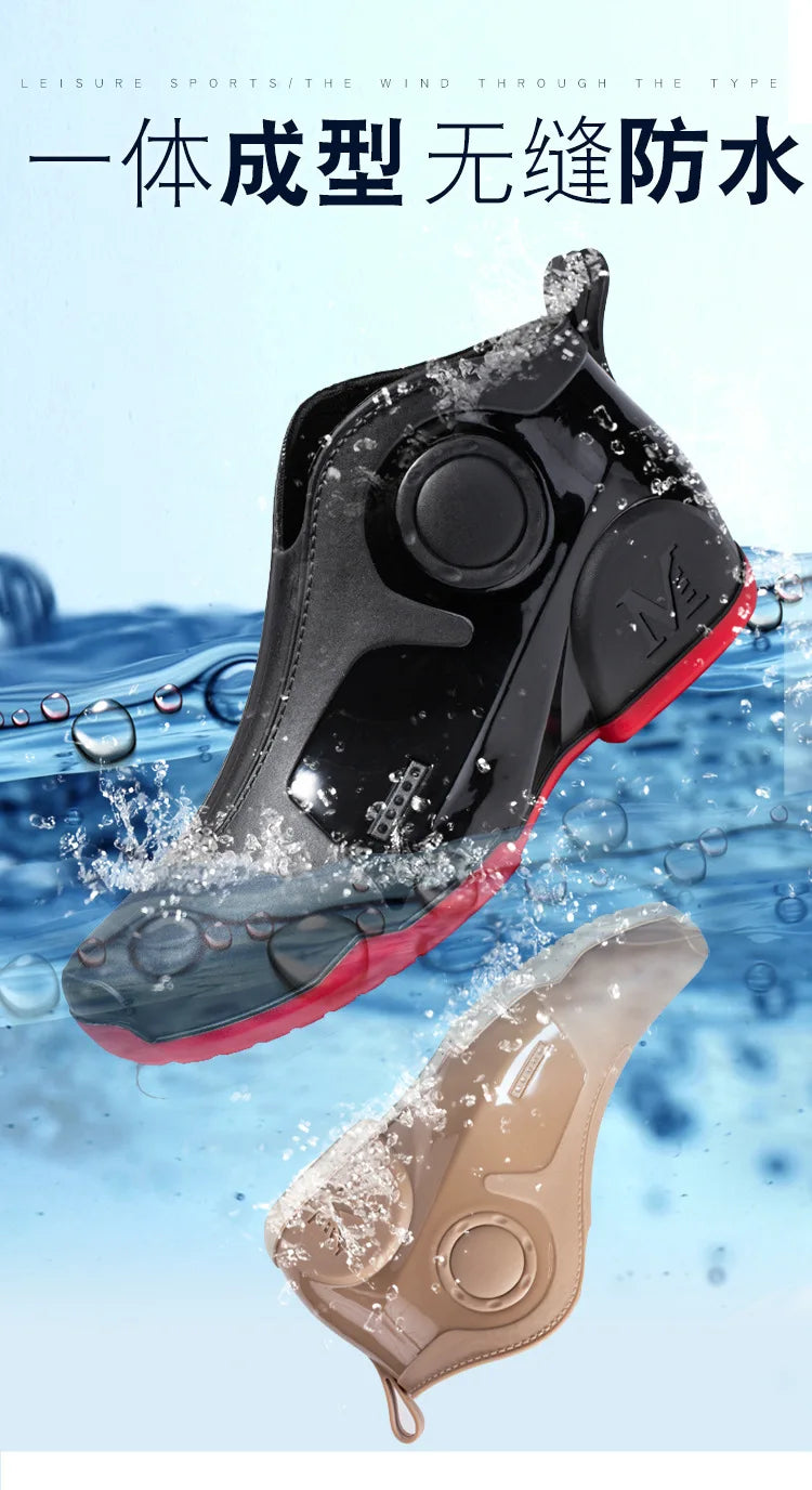 Brand Men Rain Boots New Outdoor Non-slip Light Hiking Shoes for Men Fishing Rain Boots Durable Waterproof Rubber Fishing Shoes