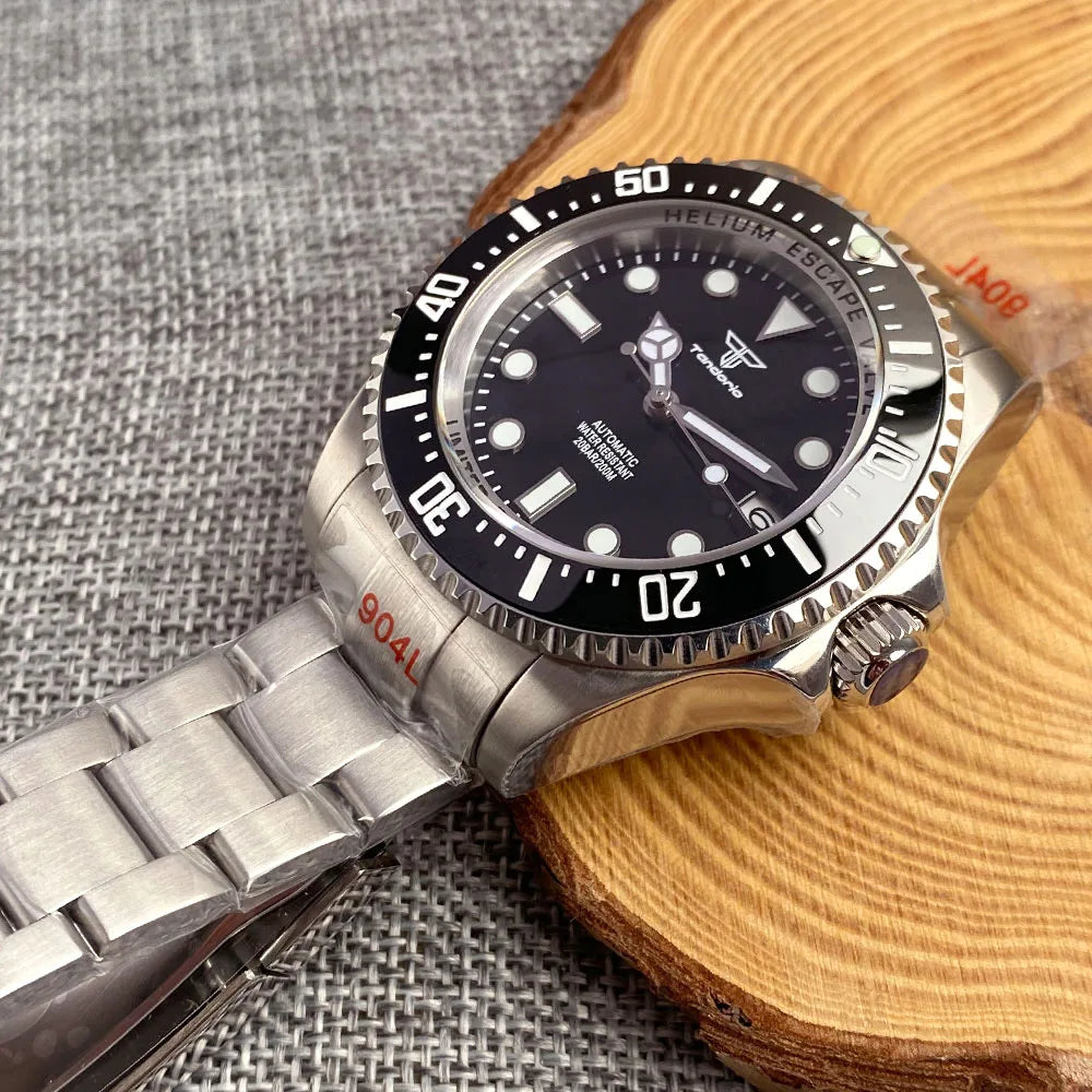 200m Dive Mechanical Watch Men Sapphire Crystal NH35AA PT5000 43mm Steel Case 904L Bracelet Glide Lock Ceramic Insert Rejor