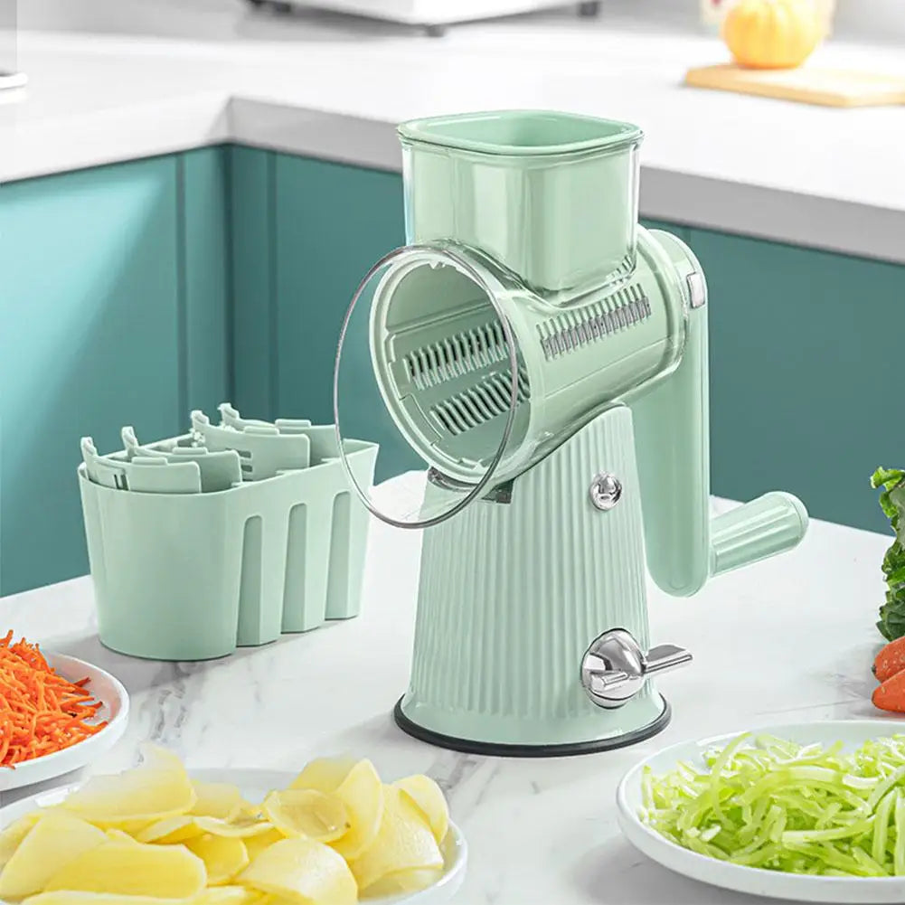 Multifunctional Manual Vegetable Slicer Cheese Grater Rotary Drum Grater Kitchen Tool for Veggie Chopping Food Shredding Y2B0