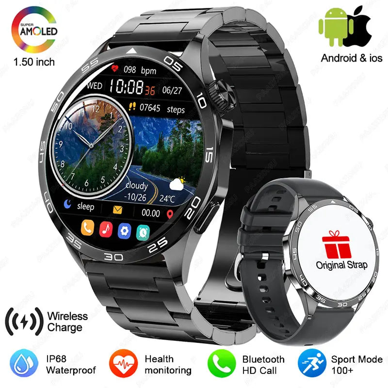 2025 New For Huawei Smart Watch Men Watch 4 Pro+ 1.50 Inch HD Screen Bluetooth Call Health Monitoring Smartwatch New Watch 4