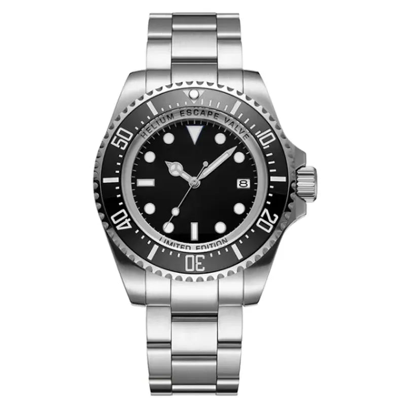 200m Dive Mechanical Watch Men Sapphire Crystal NH35AA PT5000 43mm Steel Case 904L Bracelet Glide Lock Ceramic Insert Rejor