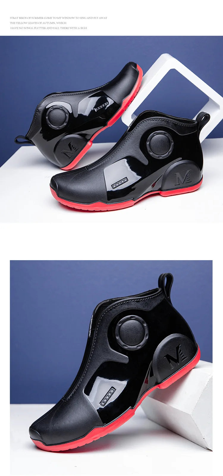 Brand Men Rain Boots New Outdoor Non-slip Light Hiking Shoes for Men Fishing Rain Boots Durable Waterproof Rubber Fishing Shoes