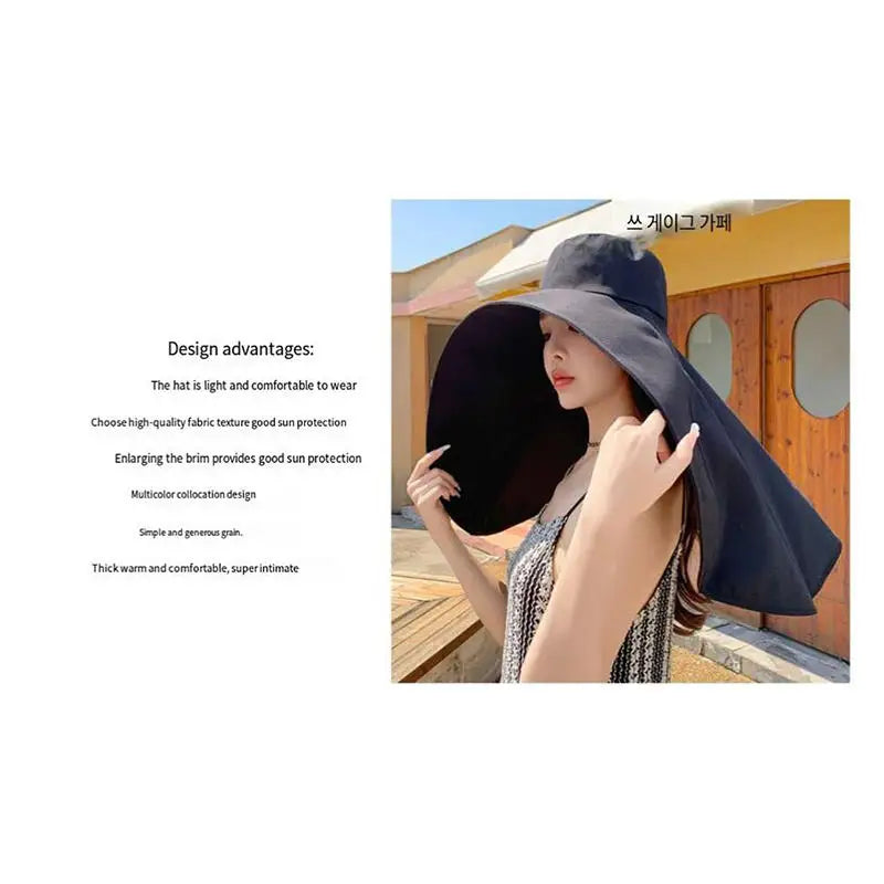 Women Hat Full Face Sun UV Protection Hats Summer Large Brim Shawl Neck Integrated Traveling Outdoors Beach Fisherman Hats
