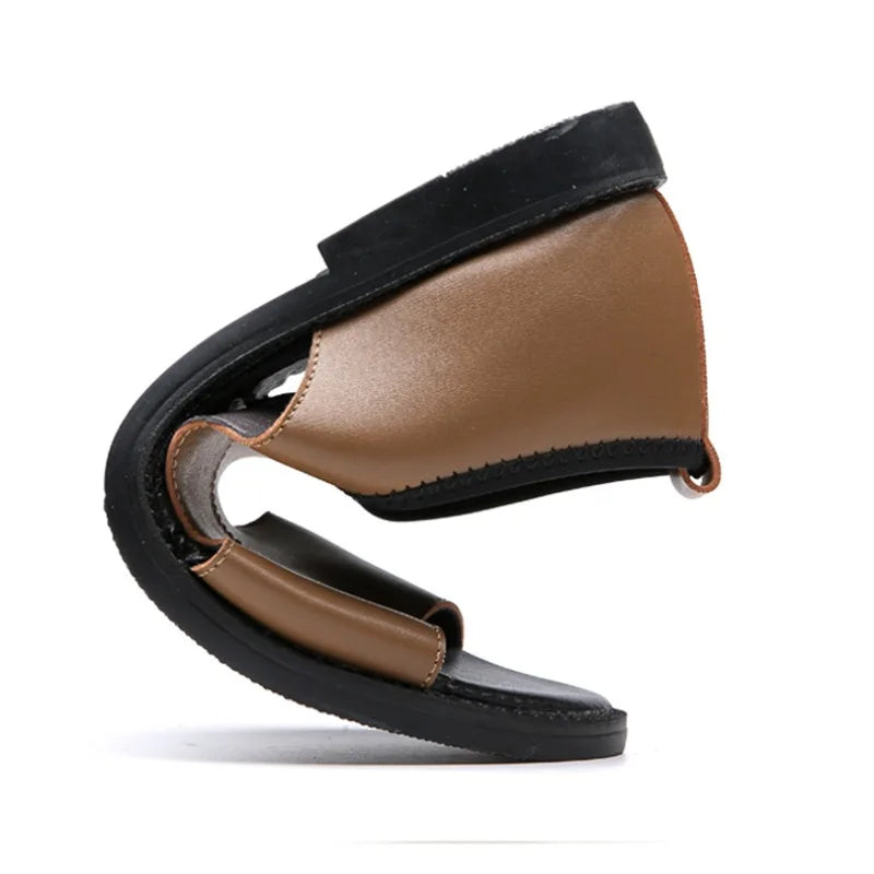 Brand Man Sandals Designer Fashion Leather Casual for Men Summer Comfortable Beach Slippers Outdoor Non-slip Men Sandalias 2024