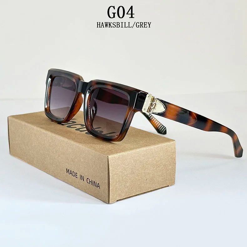 Millionaire Square Sunglass Men Vintage Luxury Sunglasses 2025 Trendy Fashion Glasses Gafas De Sol Hombre Lunette Soleil Femme