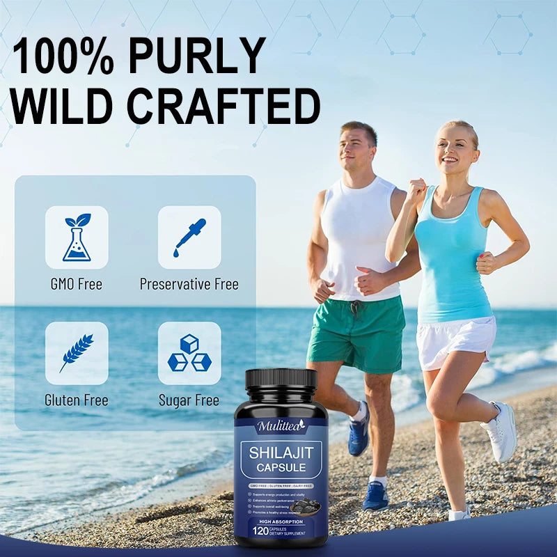 Mulittea Hot Sale 100% Organic Shilajit & Maca Capsules for Male Hormone Balance Energy  Supplement