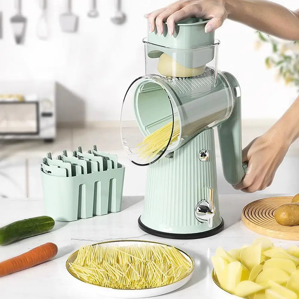Multifunctional Manual Vegetable Slicer Cheese Grater Rotary Drum Grater Kitchen Tool for Veggie Chopping Food Shredding Y2B0