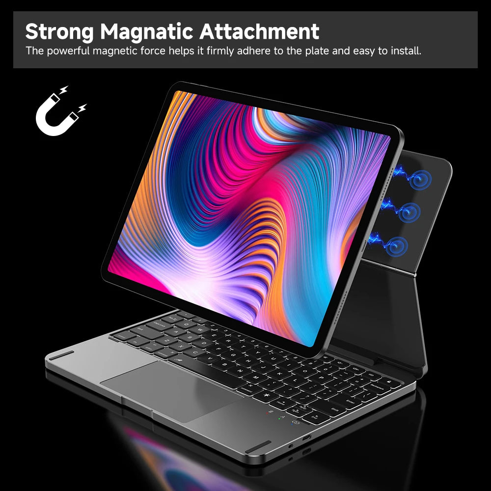 GOOJODOQ Magic Keyboard for  iPad Air 6 11 2024 Air4 Air 5  for iPad Pro 11 Inch 4th/3rd/2nd/1st Gen Full Aluminum Keyboard