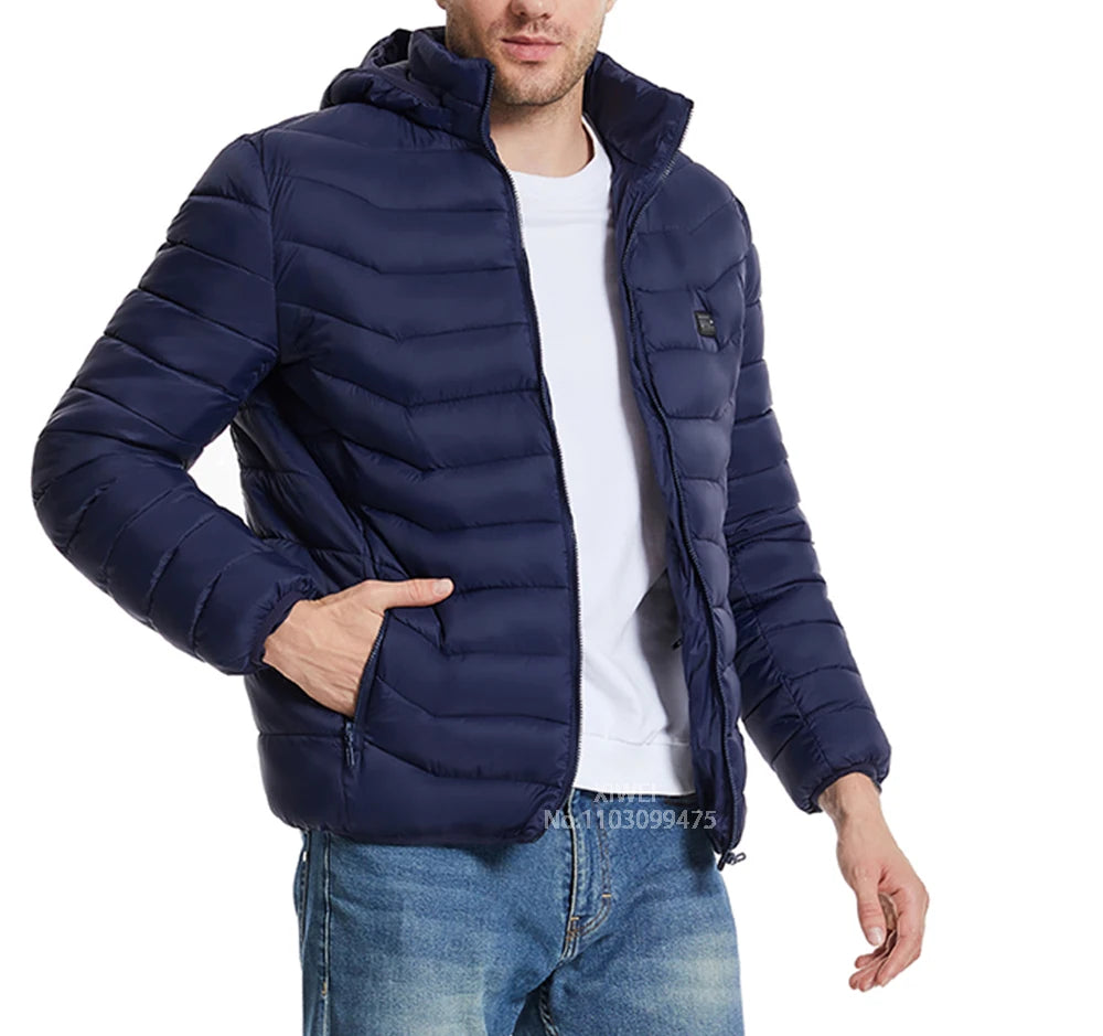 21 Areas Heated Jacket Men Warm Vest USB Self Heating Jacket Women Heated Coat Ski Camping Hiking Winter Cotton Clothes Washed