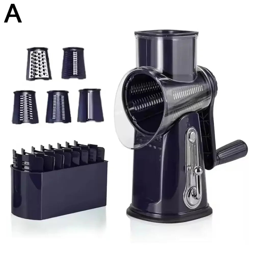 Multifunctional Manual Vegetable Slicer Cheese Grater Rotary Drum Grater Kitchen Tool for Veggie Chopping Food Shredding Y2B0