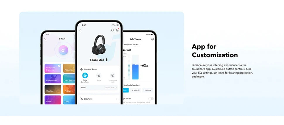 Soundcore by Anker Space One Active Noise Cancelling Headphones Wireless Bluetooth Headphones Wireless Bluetooth Headset