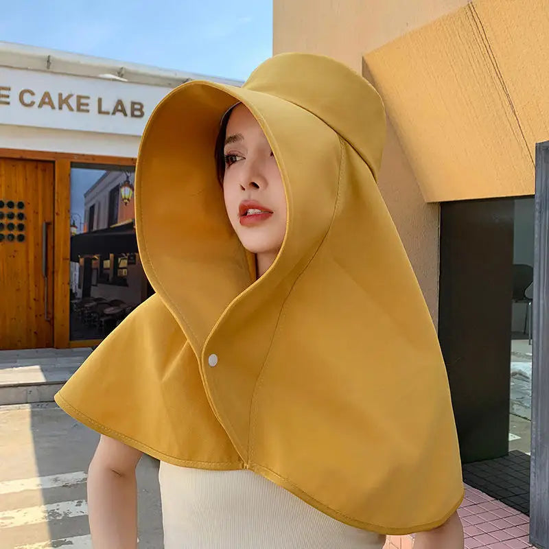 Women Hat Full Face Sun UV Protection Hats Summer Large Brim Shawl Neck Integrated Traveling Outdoors Beach Fisherman Hats