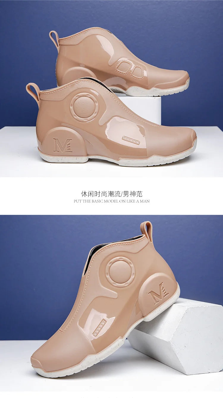 Brand Men Rain Boots New Outdoor Non-slip Light Hiking Shoes for Men Fishing Rain Boots Durable Waterproof Rubber Fishing Shoes