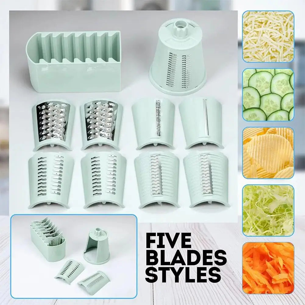 Multifunctional Manual Vegetable Slicer Cheese Grater Rotary Drum Grater Kitchen Tool for Veggie Chopping Food Shredding Y2B0