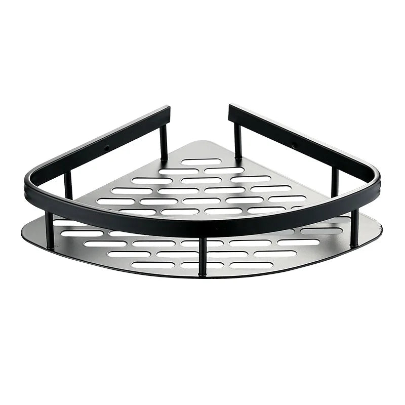 Bathroom Shelf Aluminum Alloy Shampoo Rack Makeup Storage Organizer Shower Shelf Bathroom Accessories No Drill Wall Corner Shelf