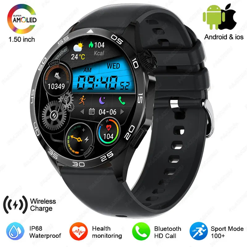 2025 New For Huawei Smart Watch Men Watch 4 Pro+ 1.50 Inch HD Screen Bluetooth Call Health Monitoring Smartwatch New Watch 4