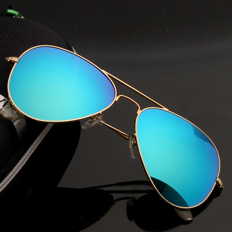 High Quality G15 Glass Lens women men Sunglasses uv400 aviation brand classic mirror male oculos vintage man sun Glasses 3025