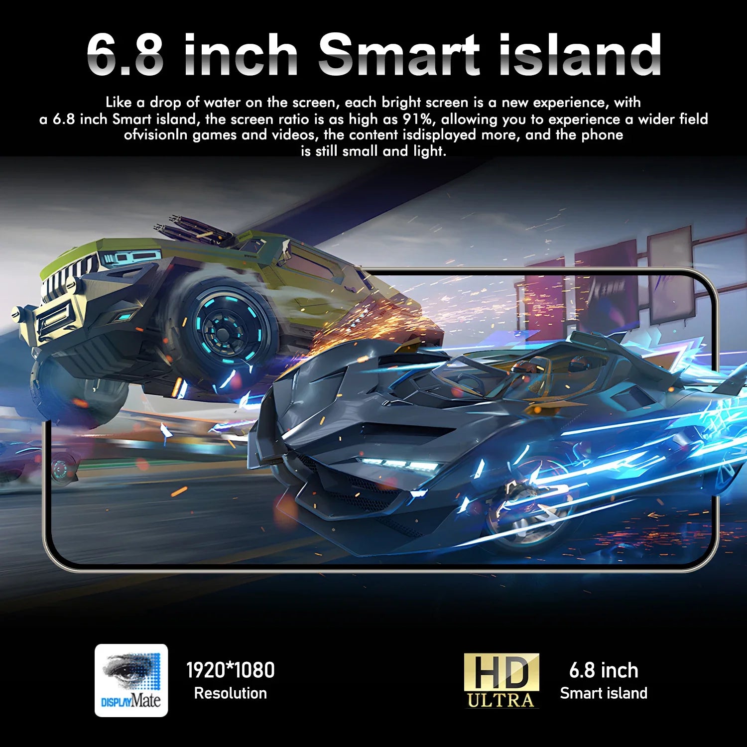 Global Version I16 Pro Max Smartphones Cellphones Android 14,6.8 inch Screen,12+512GB,13+24MP,Mobile phone,6800mAh Phone 5G