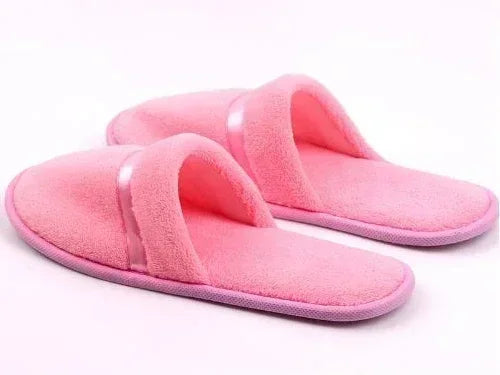 1 Pair Reusable Hotel Slippers For Men Women Coral Fleece Slippers Non-slip Breathable Soft Winter Accessories Indoor Shoes