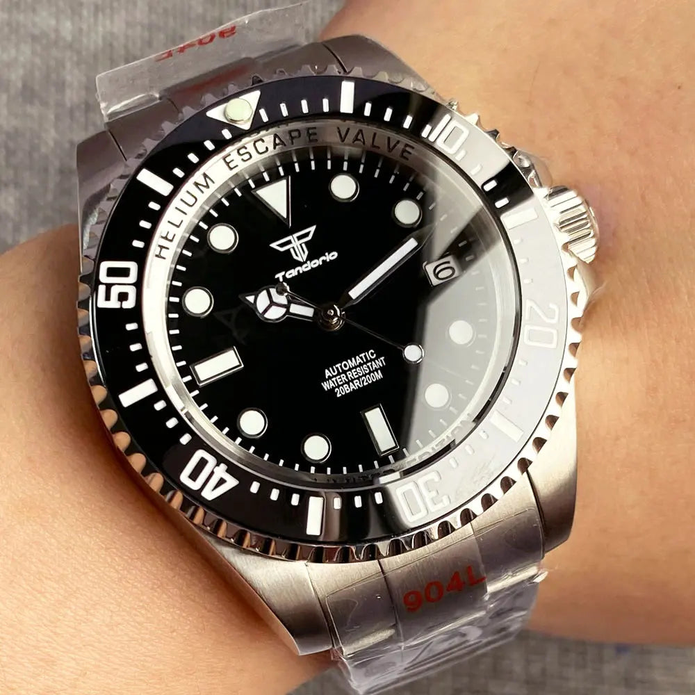 200m Dive Mechanical Watch Men Sapphire Crystal NH35AA PT5000 43mm Steel Case 904L Bracelet Glide Lock Ceramic Insert Rejor