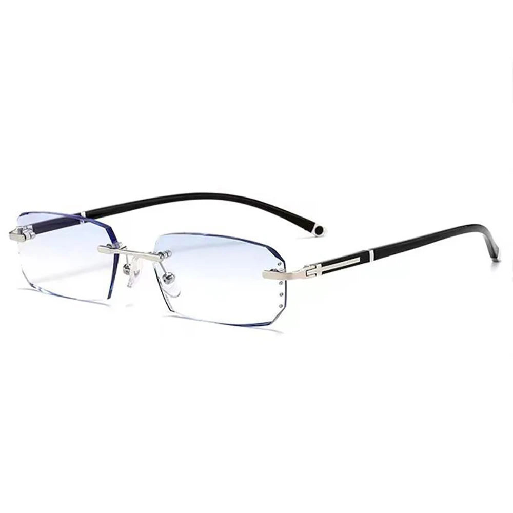 New Cut Edge Presbyopic Glasses Frameless HD Anti Blue Presbyopic Glasses Men's Anti Fatigue Presbyopia Clear Glasses +1.0~+4.0